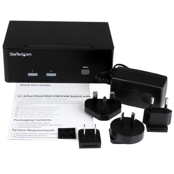 StarTech.com 2-poorts KVM switch met dubbele VGA 2 poorts USB 2.0 hub - Afbeelding 5