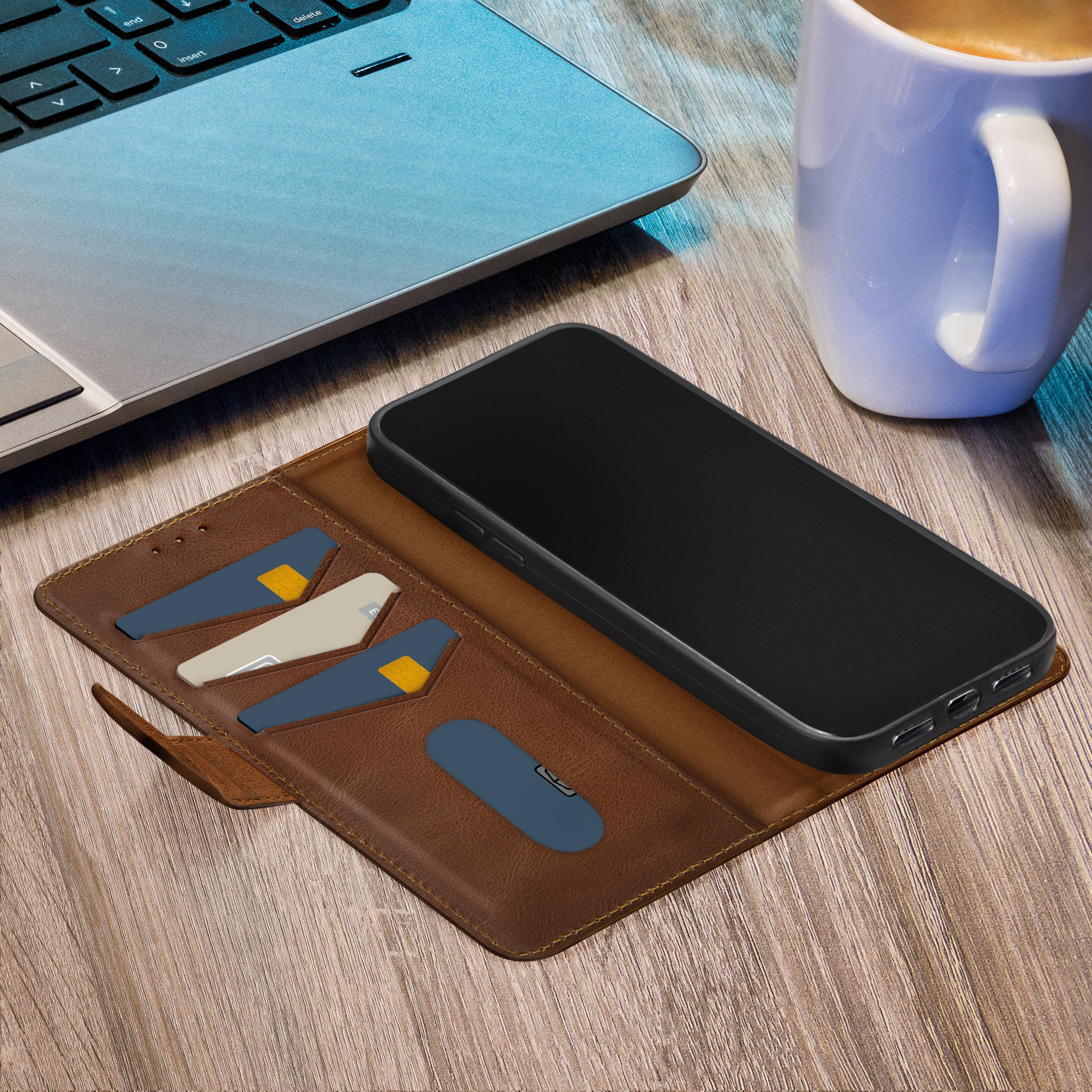 Mobilize Leather Wallet Samsung Galaxy A25 5G Brown - Afbeelding 3