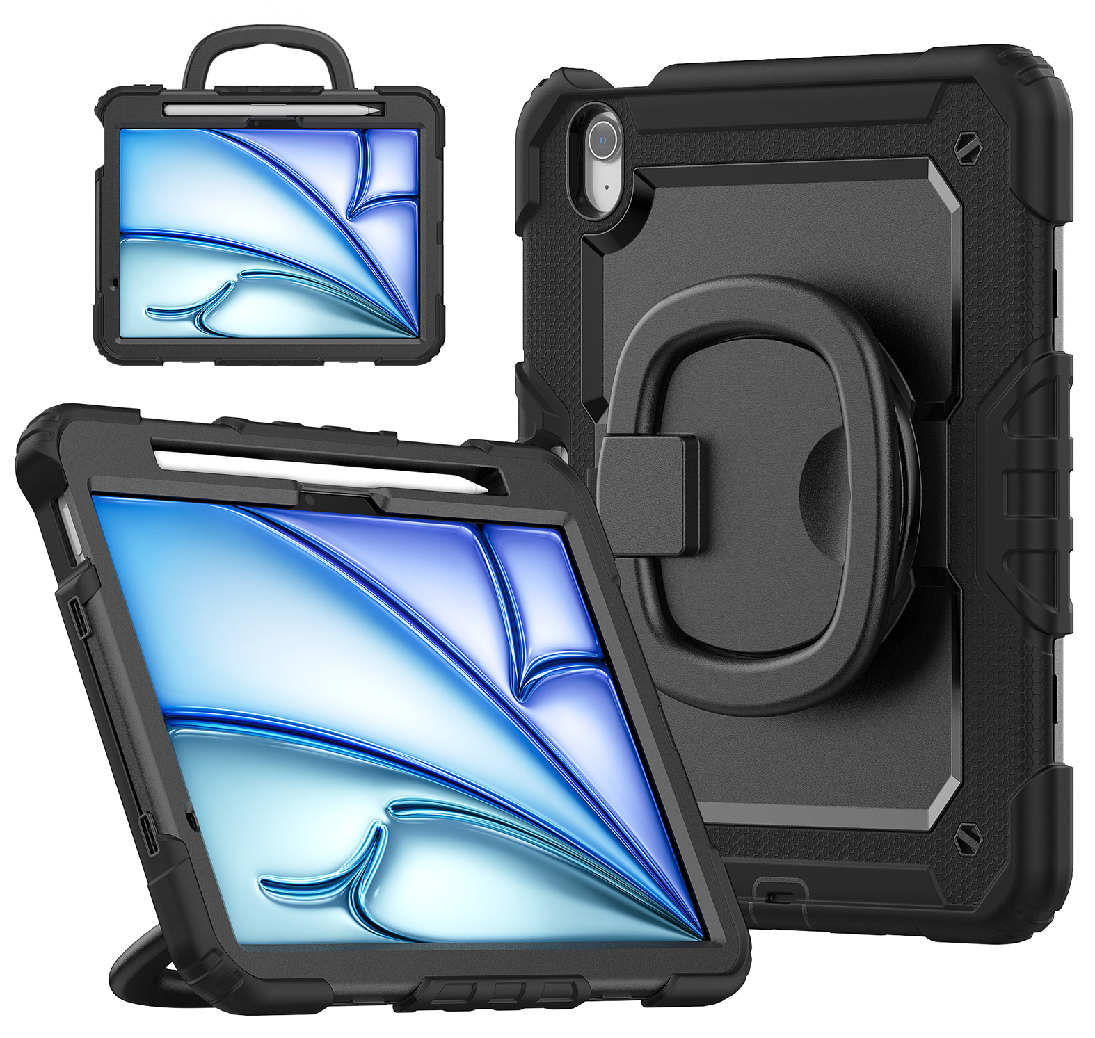 Mobilize Rotating Defender Case Stand Function for Apple iPad Air 11 (2024/2025) Black - Afbeelding 2