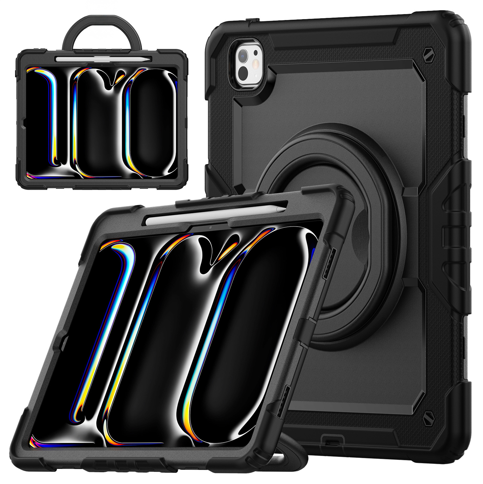 Mobilize Rotating Defender Case Stand Function for Apple iPad Pro 13 (2024/2025) Black - Afbeelding 2