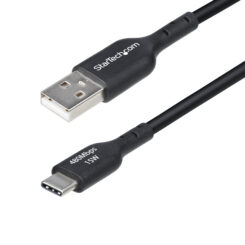 StarTech.com 15cm USB-A naar USB-C Laadkabel, USB-A naar USB Type-C Oplaadkabel, Opladen & Synchroniseren, Fast Charge 3A, USB 2.0 Datakabel, TPE Mantel, Zwart