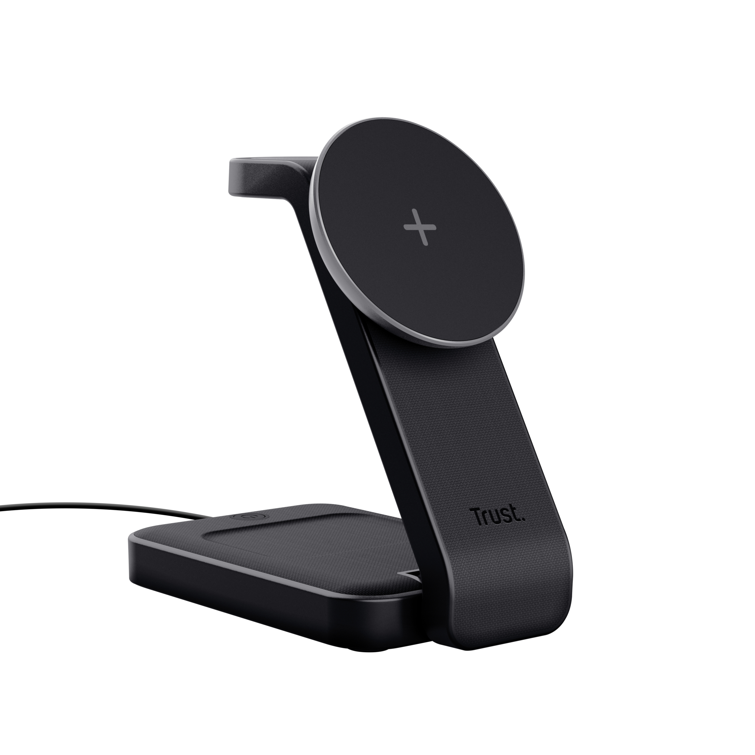 Trust Viro 3-in-1 Draadloze Magnetische Oplaadstandaard – Draadloze oplader standaard – Geschikt voor iPhone Apple Watch en AirPods – Zwart - Afbeelding 2