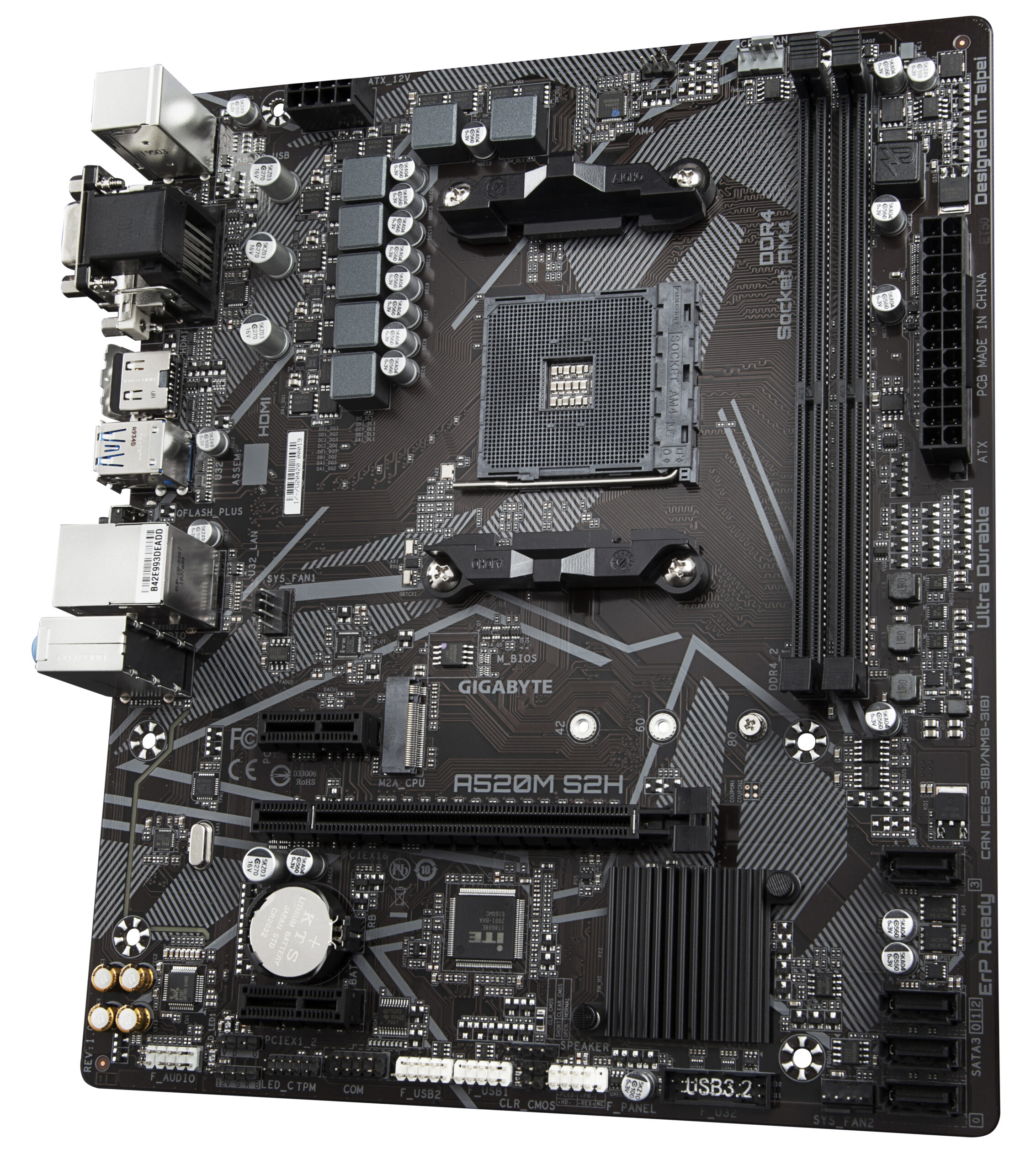 GIGABYTE A520M S2H moederbord AMD A520 Socket AM4 micro ATX - Afbeelding 5