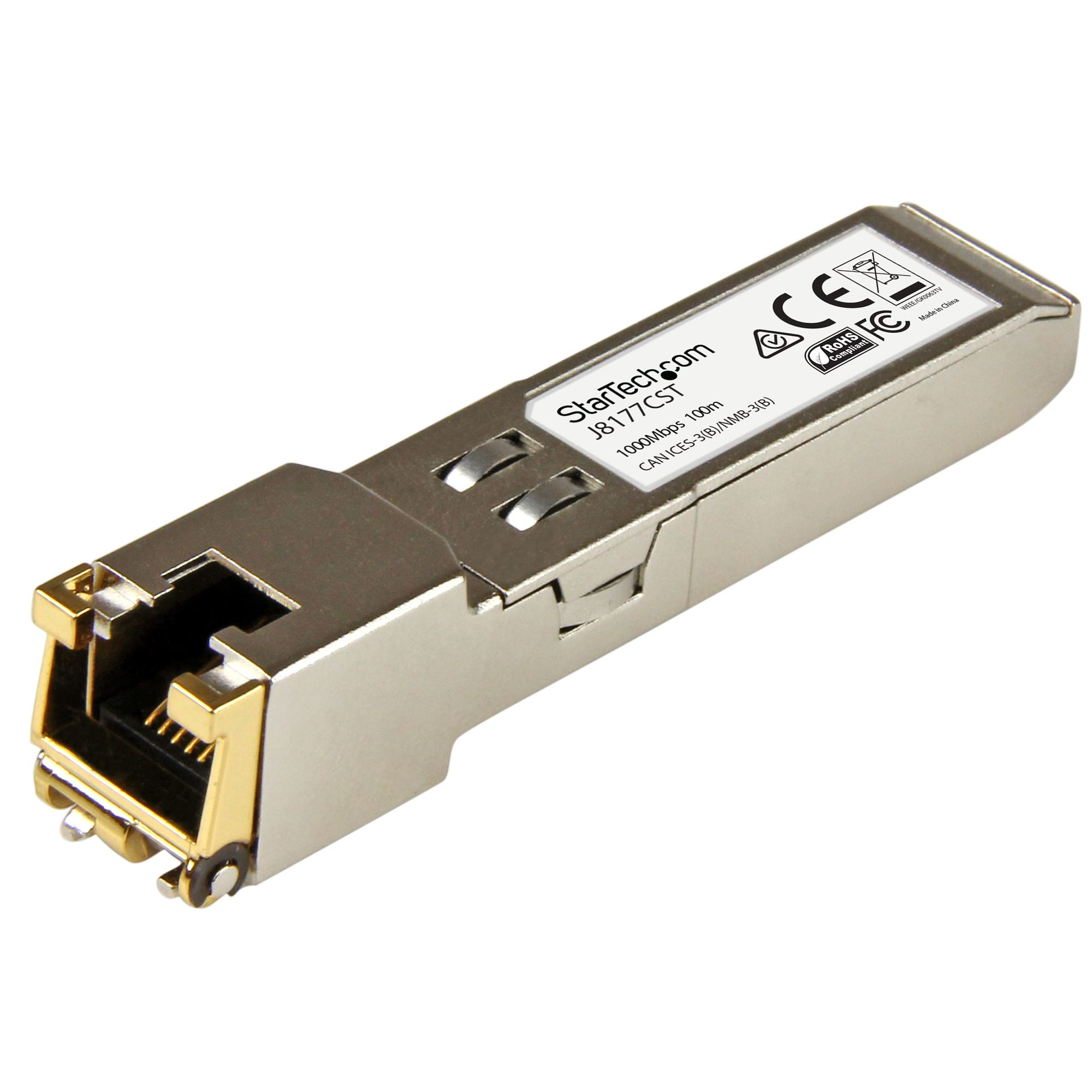 StarTech.com Gigabit RJ45 Koper / Copper SFP Transceiver Module - HPE J8177C Compatibel - Afbeelding 2