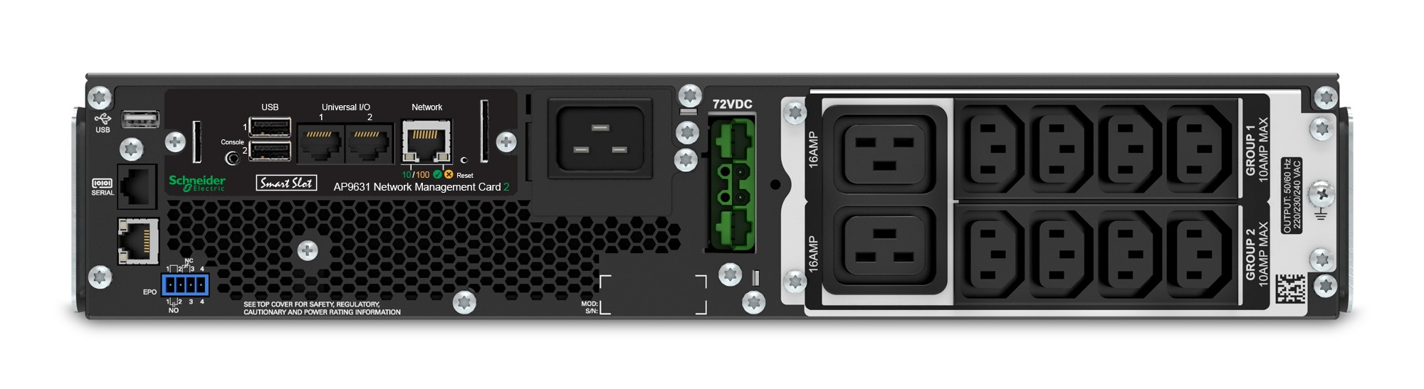 APC Smart-UPS On-Line SRT2200RMXLI-NC - 2,2kW/VA, 8x C13 & 2x C19, rackmount, NMC - Afbeelding 3