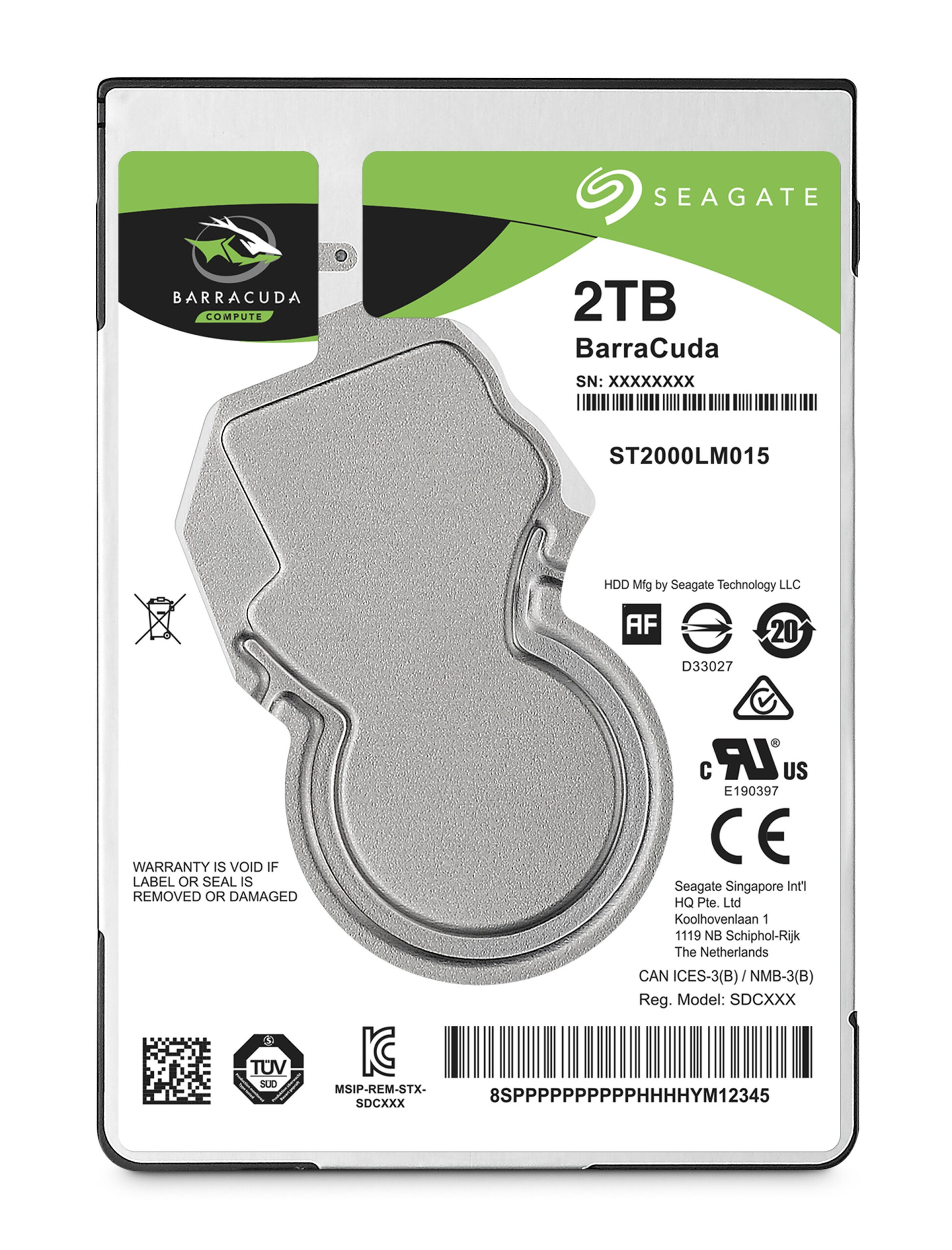 Seagate Barracuda 2.5" interne harde schijf 2 TB 5400 RPM 128 MB 2.5" SATA III - Afbeelding 2