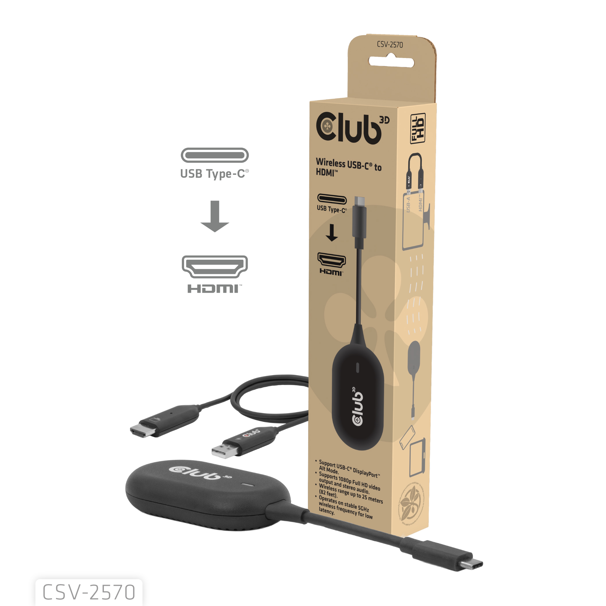 CLUB3D Wireless USB-C® to HDMI™ - Afbeelding 3