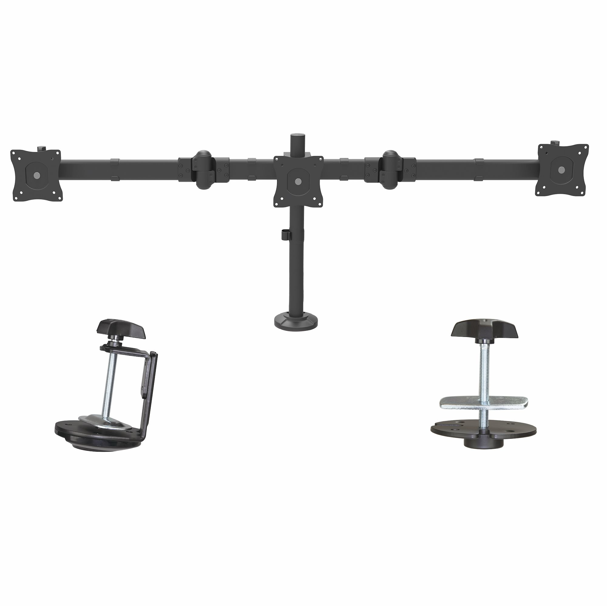StarTech.com Triple Monitor Arm, Ergonomische VESA Monitor Beugel voor 3 Schermen tot 27", Scharnierend en in Hoogte Verstelbaar langs Verticale Arm, Kantelen/Zwenken/Roteren, Bureauklem/Doorvoertule - Afbeelding 8