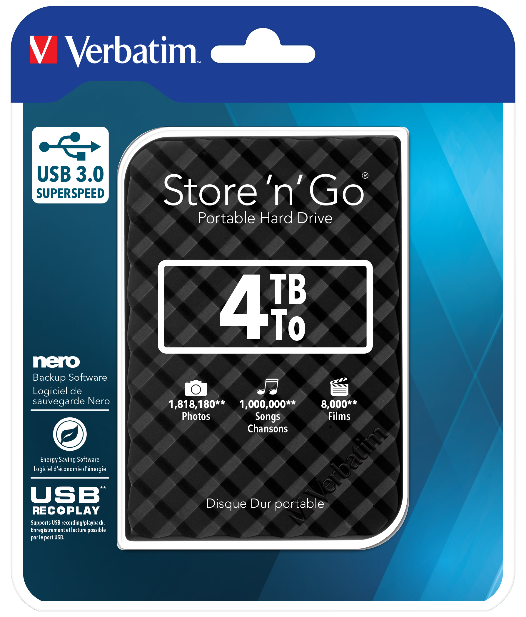 Verbatim Draagbare vaste Store 'n' Go-schijf met USB 3.0 van 4 TB Black - Afbeelding 5