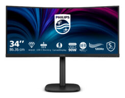 Philips 3000 series 34B2U3600C/00 computer monitor 86,4 cm (34") 3440 x 1440 Pixels Wide Quad HD LCD Zwart
