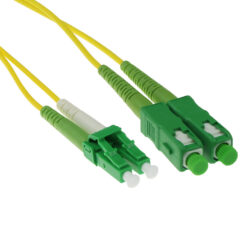 ACT 10 meter LSZH Singlemode 9/125 OS2 glasvezel patchkabel duplex met LC/APC8 en SC/APC8 connectoren