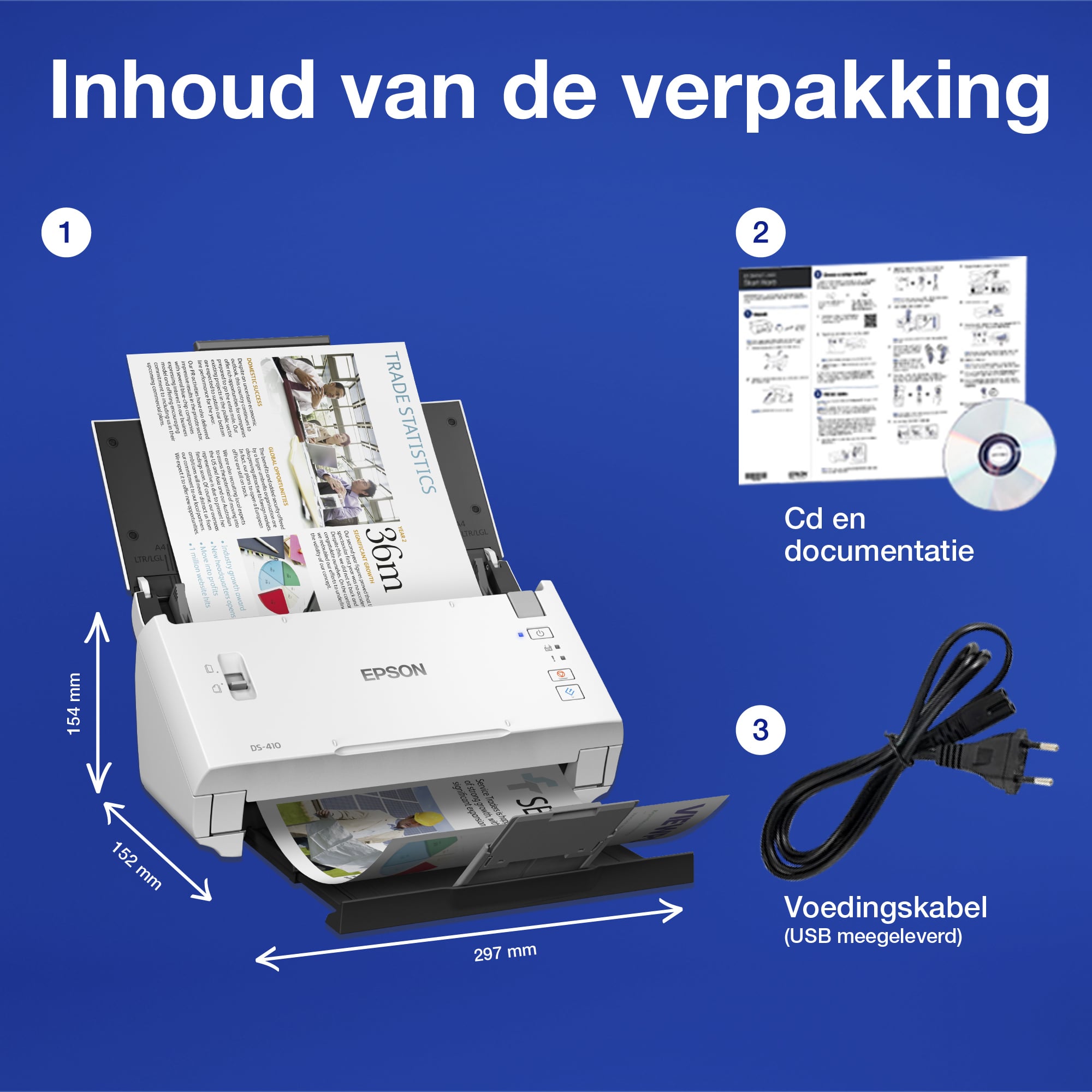 Epson WorkForce DS-410 compacte zakelijke sheet-fed A4-scanner met automatische documentinvoer voor 50 vellen en Document Capture Pro-software - Afbeelding 4