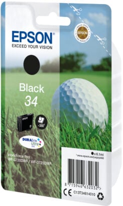 Epson Golf ball 34 Golfbal DURABrite Ultra afzonderlijke zwarte inkt - Afbeelding 3