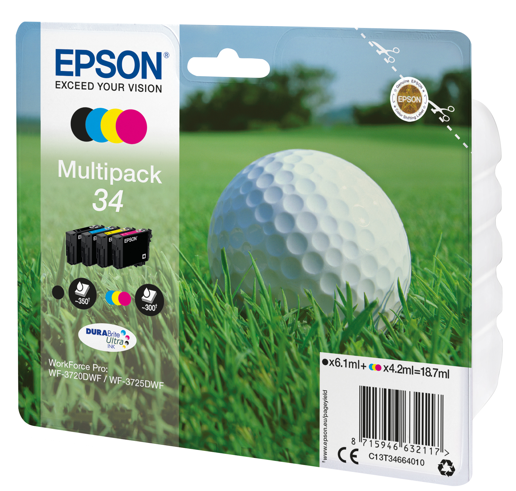 Epson Golf ball Multipack 4-colours 34 DURABrite Ultra Ink - Afbeelding 2