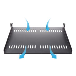 StarTech.com 1U Server Rack Schap - Universele Geventileerde Rack Mount Cantilever Shelf voor 19" Netwerk Kast & Apparatuur - Heavy Duty Staal - Capaciteit 20kg - Diepte 41cm (16”) - Zwart - Afbeelding 4