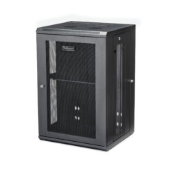 StarTech.com 4 Post 18U Wandmonteerbare Netwerkkast met 1U Schap, 19" Scharnierende Patchkast voor Data/AV/Electronica/Computer Apparatuur, Veelzijdig Geventileerd Server Rack, Vergrendelbaar