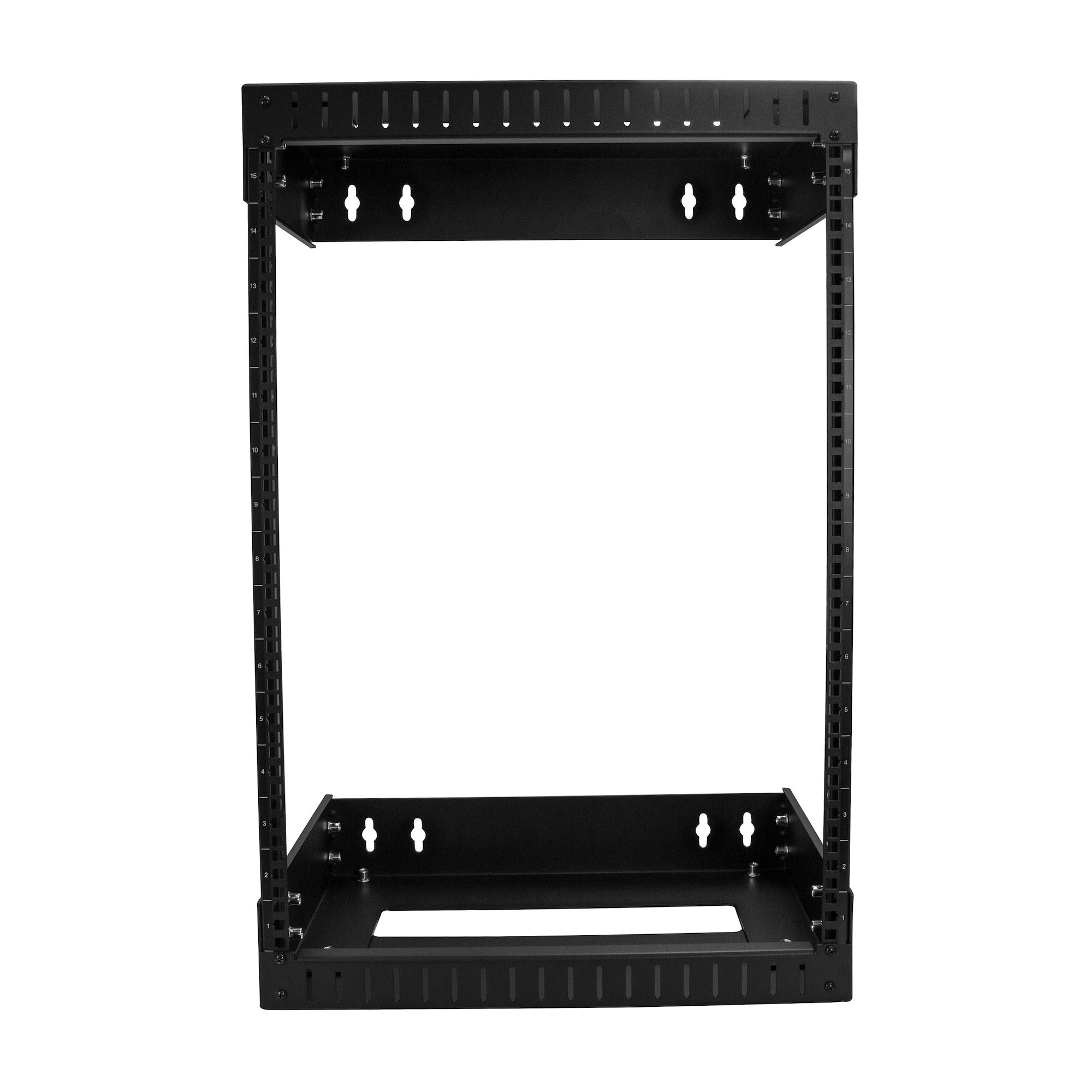 StarTech.com 2 Post 15U Heavy-Duty Wandmonteerbare Server Rack, 19" Open Frame Netwerk Rack met Verstelbare Diepte, Data Rack voor IT/AV/Patchpaneel/Computer Apparatuur, Incl Kooimoeren en Schroeven - Afbeelding 3