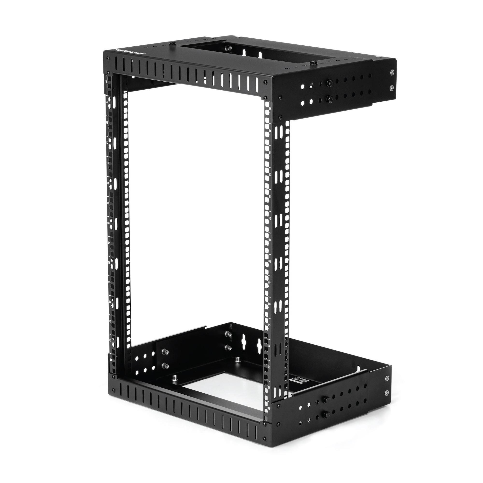 StarTech.com 2 Post 15U Heavy-Duty Wandmonteerbare Server Rack, 19" Open Frame Netwerk Rack met Verstelbare Diepte, Data Rack voor IT/AV/Patchpaneel/Computer Apparatuur, Incl Kooimoeren en Schroeven - Afbeelding 2