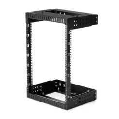 StarTech.com 2 Post 15U Heavy-Duty Wandmonteerbare Server Rack, 19" Open Frame Netwerk Rack met Verstelbare Diepte, Data Rack voor IT/AV/Patchpaneel/Computer Apparatuur, Incl Kooimoeren en Schroeven