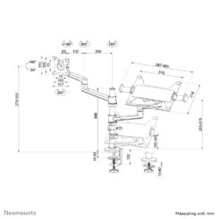 Neomounts DS20-425BL2 Monitorarm met laptophouder 17-27" - ruimtebesparend - Afbeelding 21