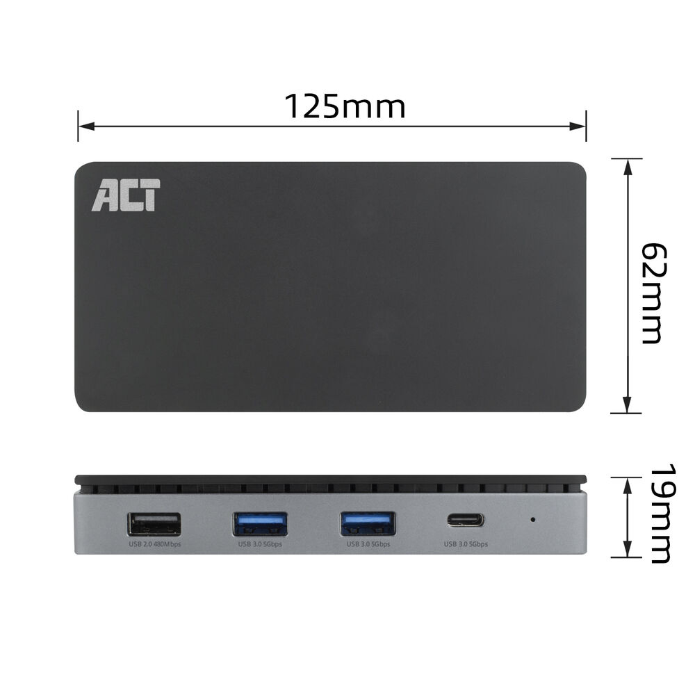 ACT USB-C 4K MST dockingstation voor 2 HDMI-monitoren, Ethernet, USB-C, 3x USB-A, PD passthrough en 1 meter lange afneembare USB-C-kabel - Afbeelding 9