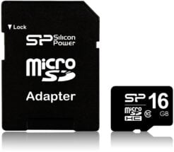 Silicon Power Micro SDHC incl. SD Adapter 16GB Class 10