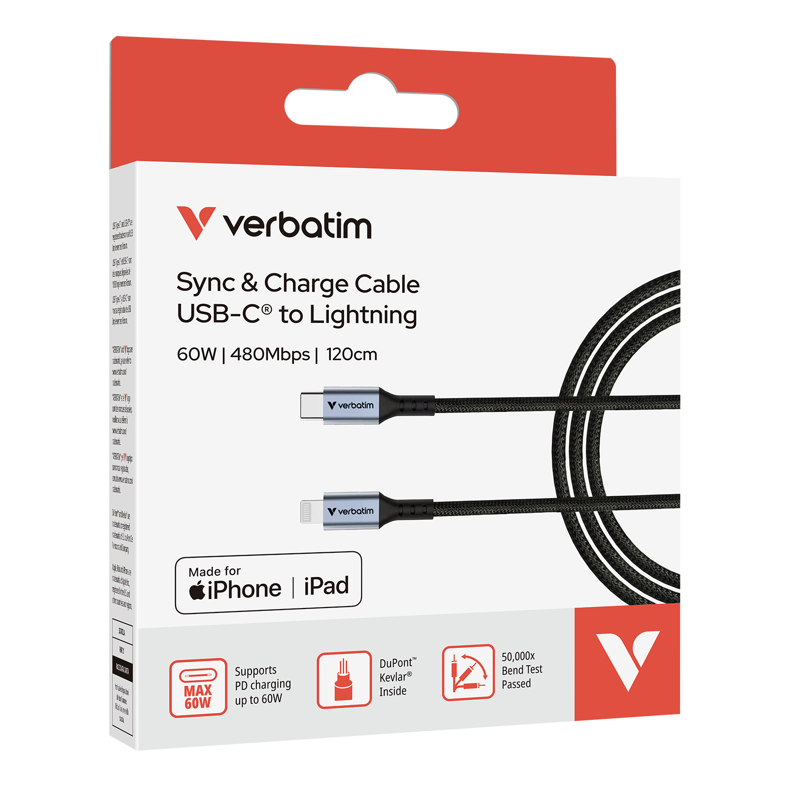 Verbatim Sync & Charge-kabel USB-C naar Lightning 120 cm - Afbeelding 6