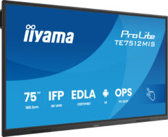iiyama TE7512MIS-B4AG beeldkrant Interactief flatscreen 190,5 cm (75") LCD Wifi 400 cd/m² 4K Ultra HD Zwart Touchscreen Type processor Android 24/7