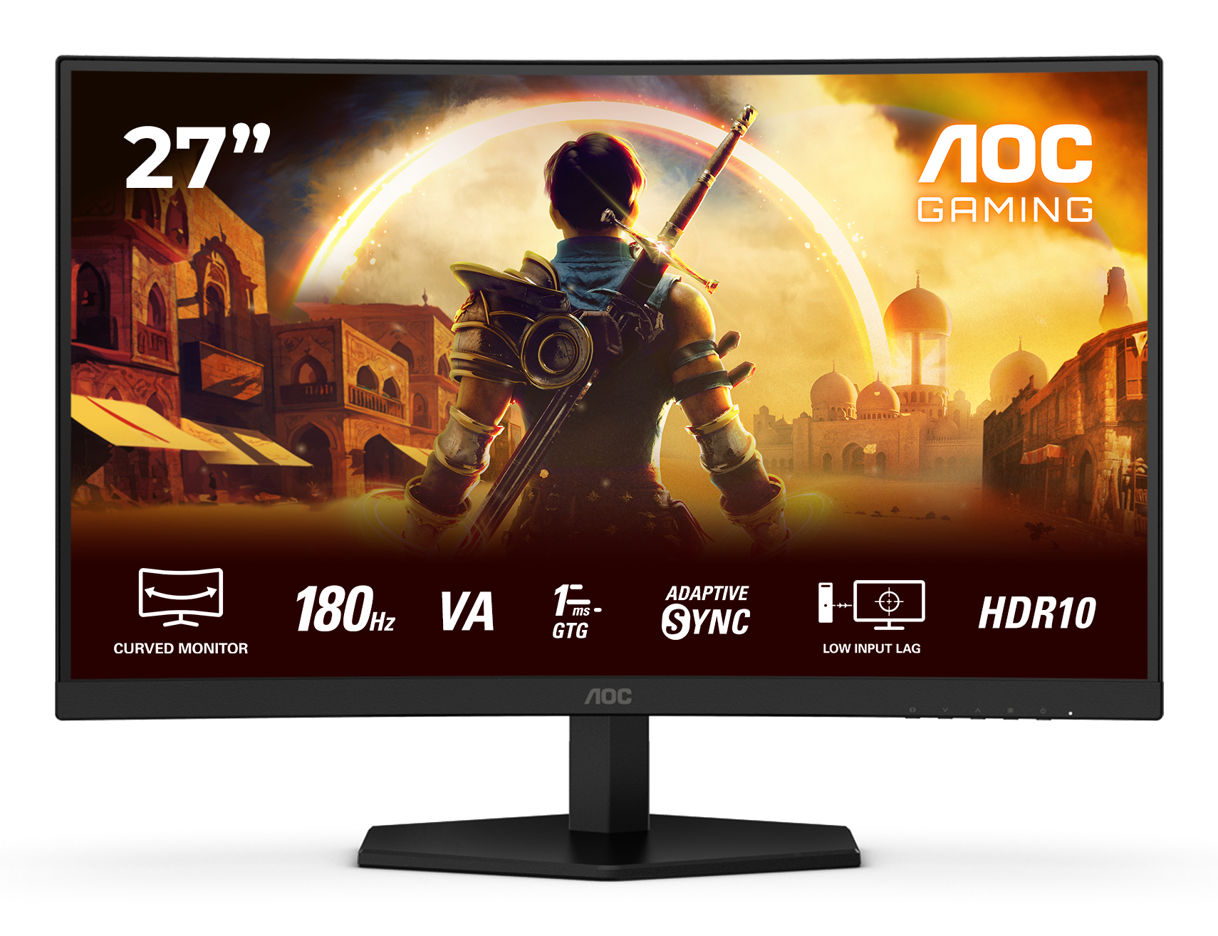 AOC G4 C27G42E computer monitor 68,6 cm (27") 1920 x 1080 Pixels Full HD LED Zwart, Rood - Afbeelding 2