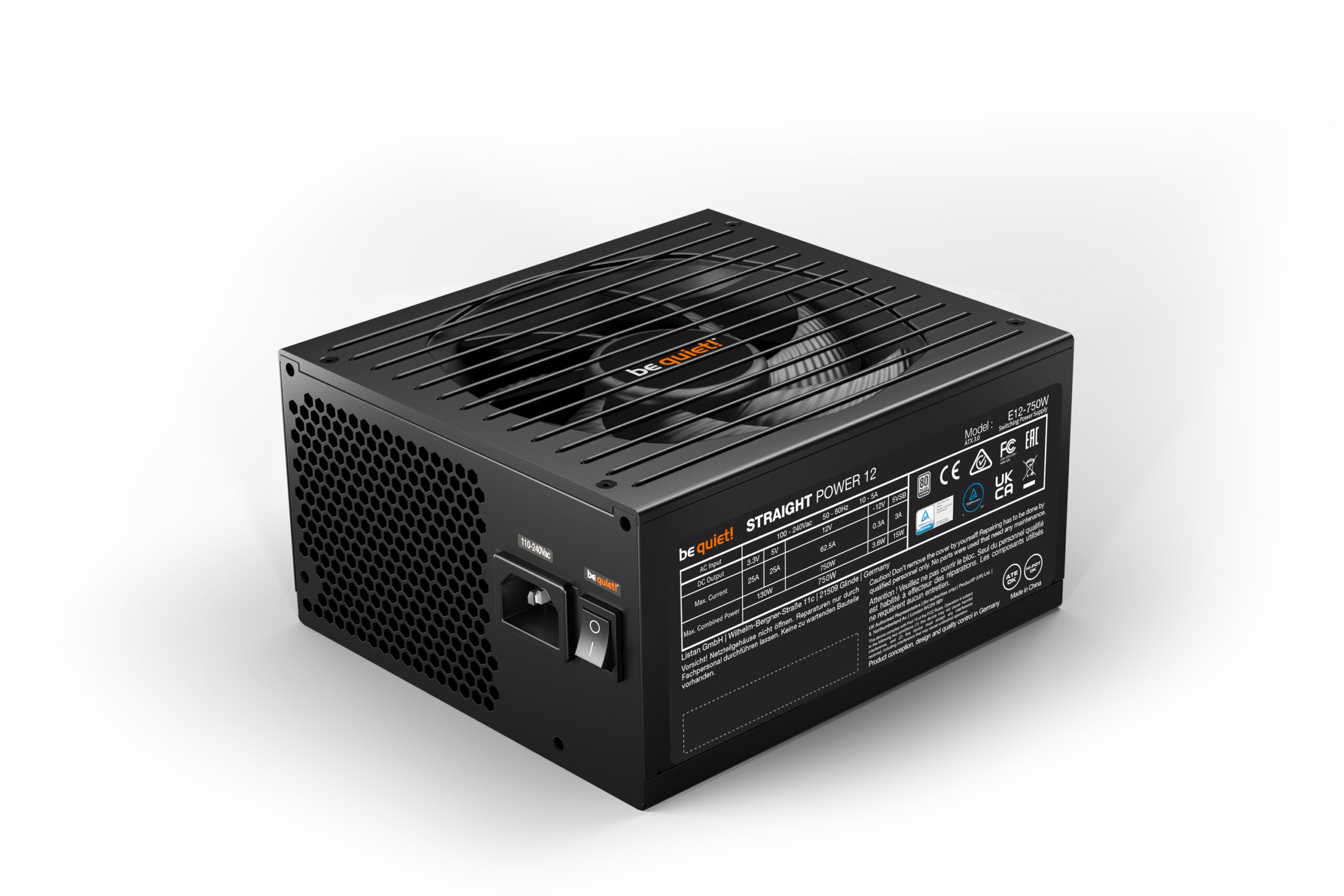 be quiet! Straight Power 12 power supply unit 750 W 20+4 pin ATX ATX Zwart - Afbeelding 4