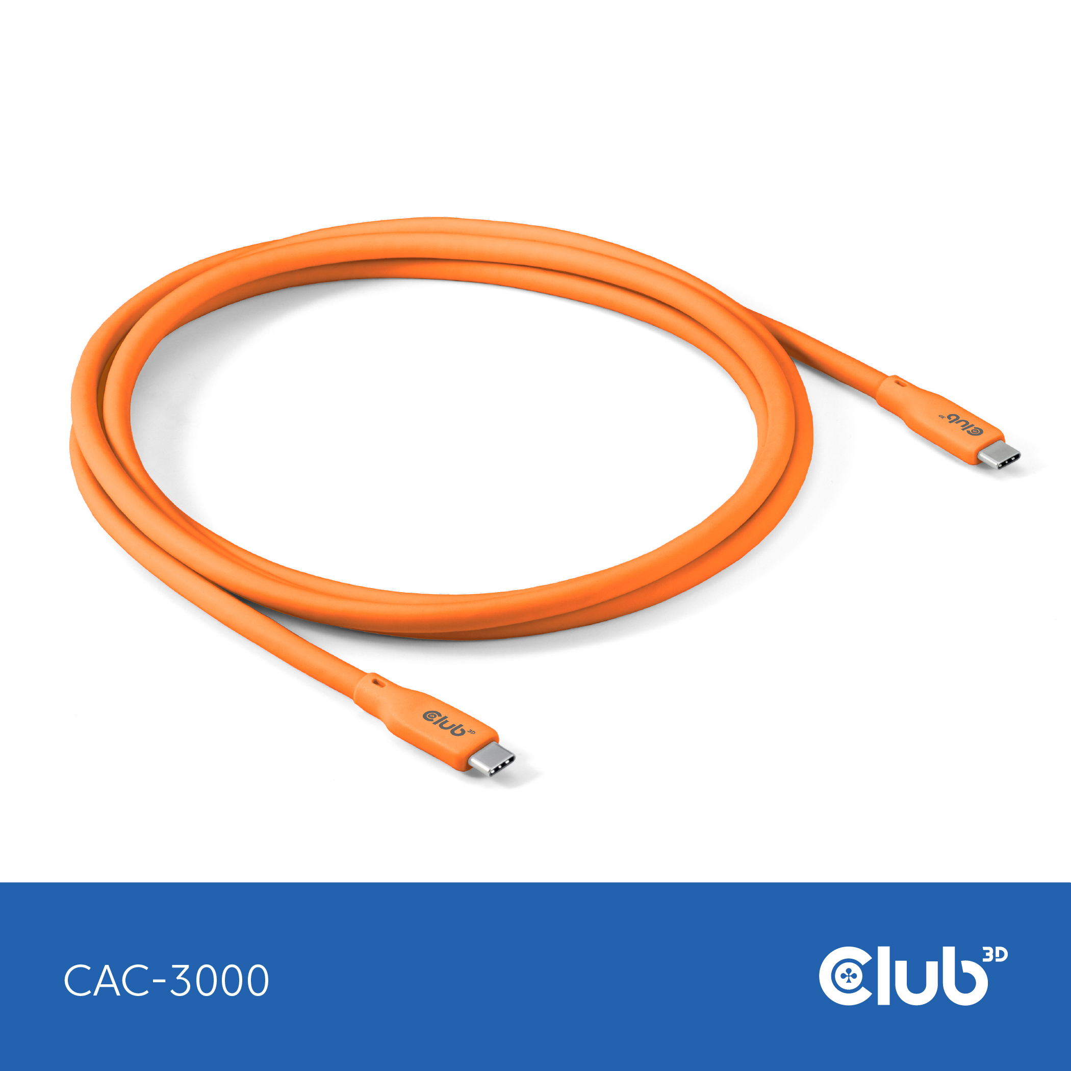 CLUB3D USB C oplaadkabel oranje siliconen & tangle-free - Afbeelding 8