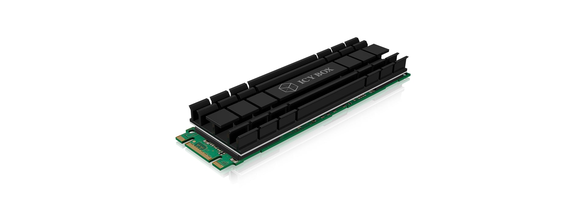 ICY BOX IB-M2HS-701 M.2 NVMe SSD Koelplaat/radiatoren Zwart 1 stuk(s)