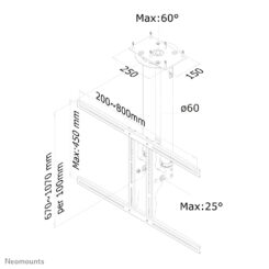 Neomounts PLASMA-C100 Monitor/TV-beugel plafond 37-75" - h 67-107 cm - Afbeelding 4