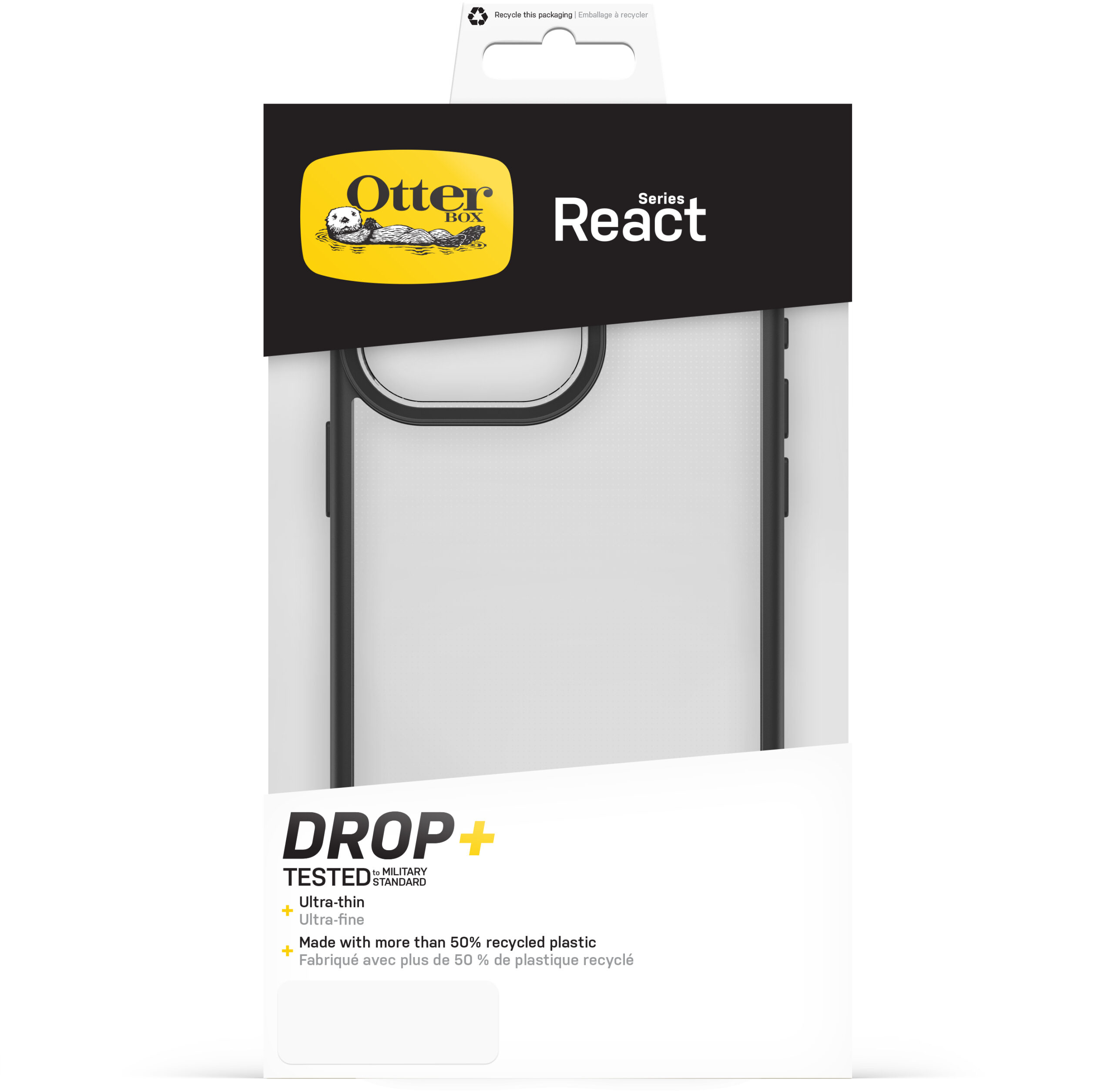OtterBox React Series Apple iPhone 15 Pro Max Clear/Black - Afbeelding 4