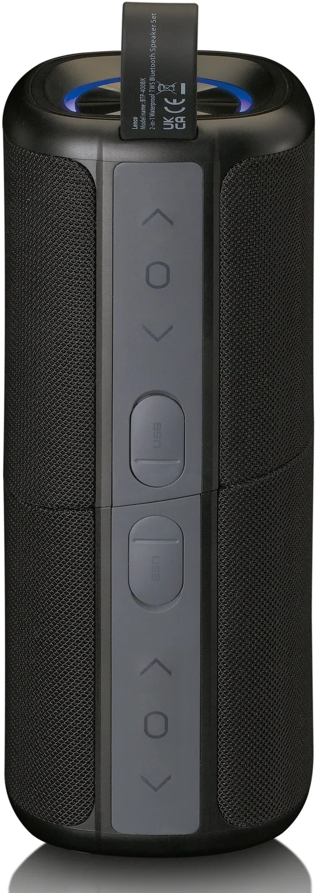 BTP-400BK Lenco 2-in-1 Stereo Bluetooth Speaker Black