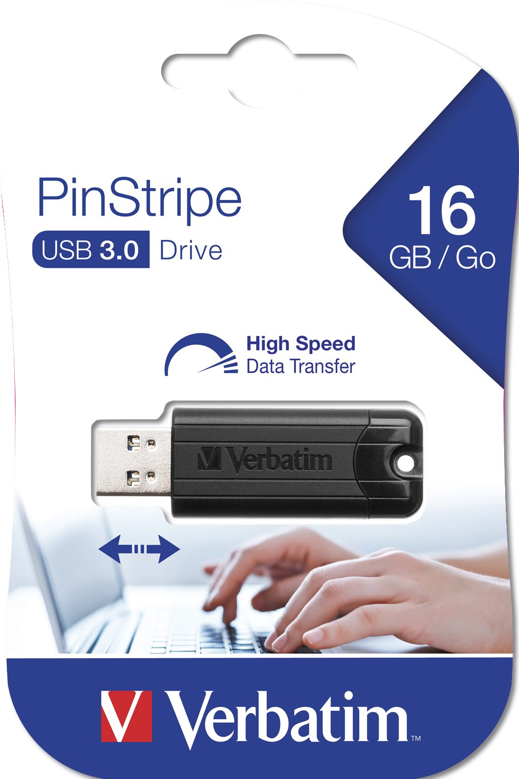 Verbatim PinStripe 3.0 - USB-Stick 3.0 16 GB - Zwart - Afbeelding 3