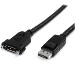StarTech.com 1m Panel Mount DisplayPort Kabel - 4K x 2K - DisplayPort 1.2 Verlengkabel Male to Female - DP Adapterkabel met DP Connector voor Paneelmontage - DP Extender Kabel