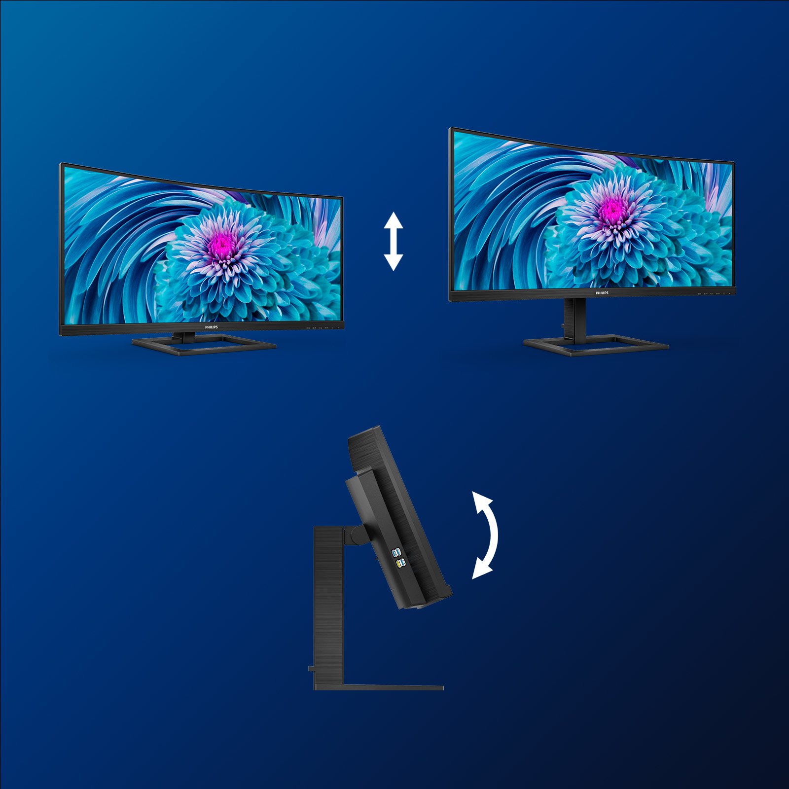 Philips E Line 346E2CUAE/00 computer monitor 86,4 cm (34") 3440 x 1440 Pixels Wide Quad HD+ LCD Zwart - Afbeelding 8