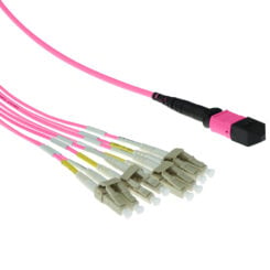 ACT 5 meter Multimode 50/125 OM4 fanout patchkabel 1 X MTP female - 4 X LC duplex 8 vezels - Afbeelding 2