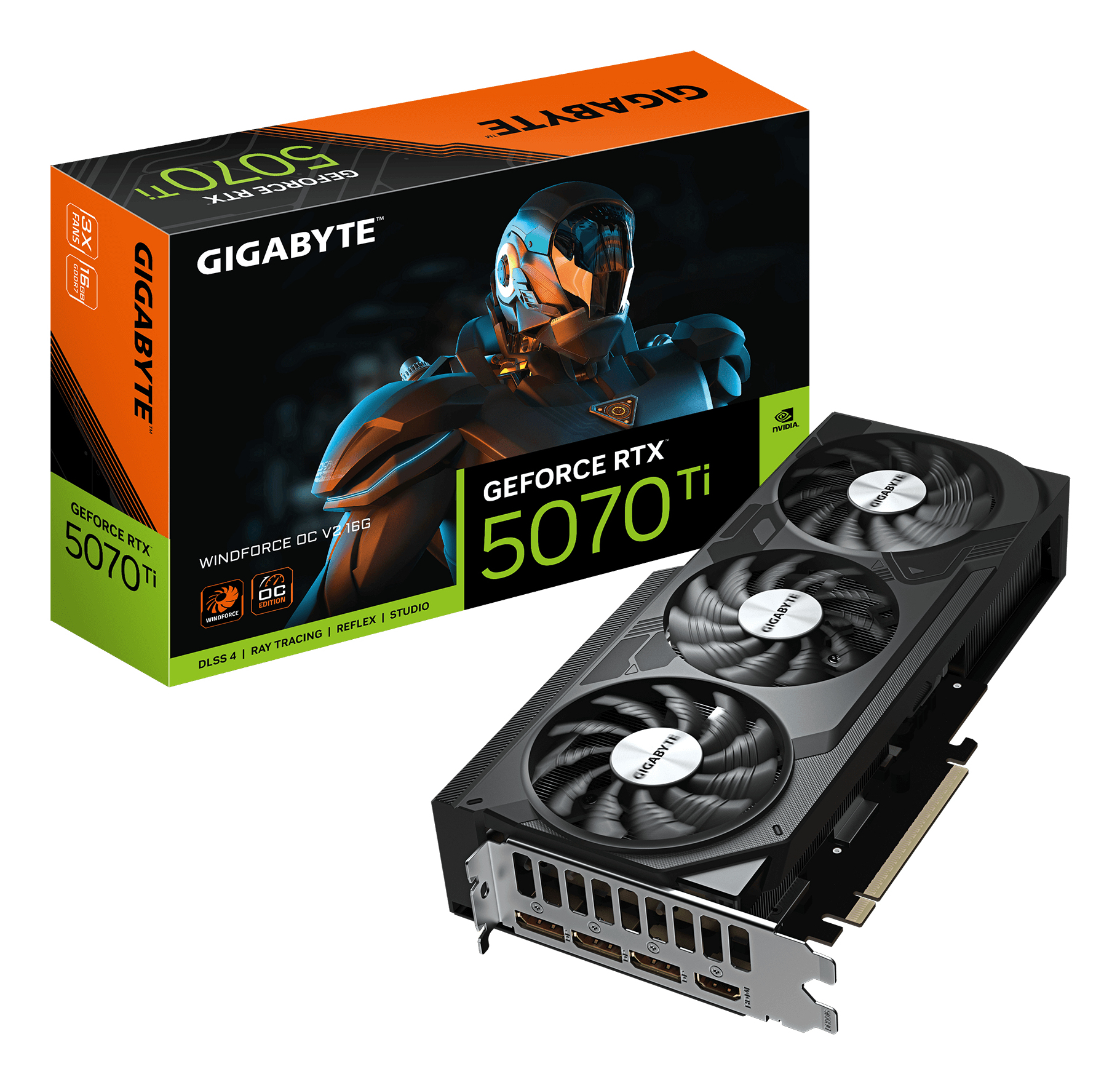 GIGABYTE GeForce RTX 5070 Ti WINDFORCE OC V2 16G NVIDIA 16 GB GDDR7 - Afbeelding 2