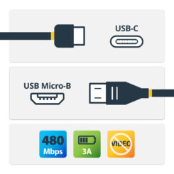 StarTech.com 50cm USB-C naar Micro USB-B Kabel, USB 2.0, Type C naar Micro-B Data Transfer Kabel - Afbeelding 3