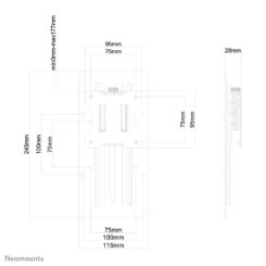 Neomounts FPMA-LIFT100BLACK Hoogteverstelbare VESA-adapter - universeel - Afbeelding 5