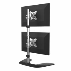 StarTech.com Verticale Dual Monitor Stand, Ergonomische Monitorstandaard voor Twee VESA Schermen to 27" (8kg), Vrijstaande Universele Monitorsteun/Bureaustandaard, Verstelbare Hoogte, Zilver - Afbeelding 3