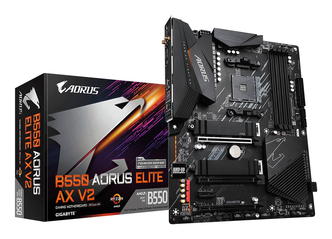 GIGABYTE B550 AORUS ELITE AX V2 moederbord AMD B550 Socket AM4 ATX - Afbeelding 2