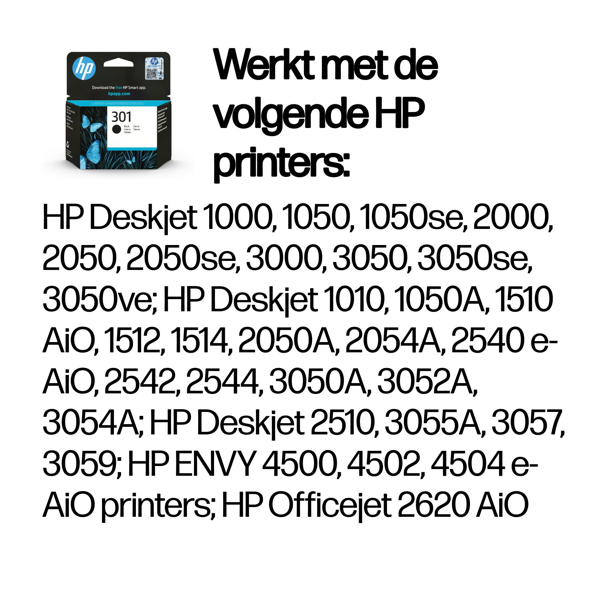 HP 301 originele zwarte inktcartridge - Afbeelding 3