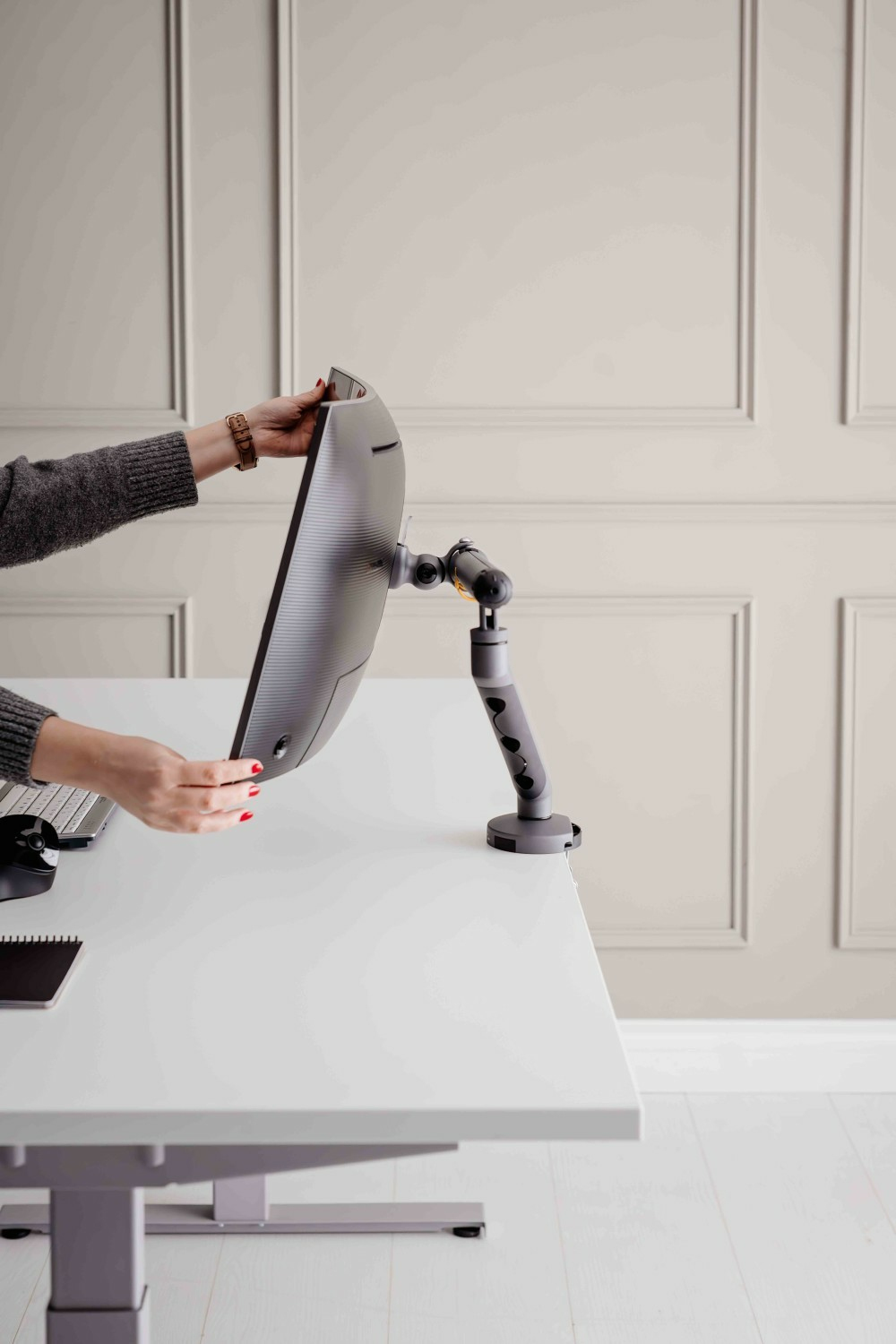 BakkerElkhuizen BE Flexible Single 88,9 cm (35") Bureau Grijs - Afbeelding 4