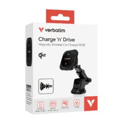 Verbatim Charge 'n' Drive Qi2 magnetische draadloze autolader RGB - Afbeelding 3