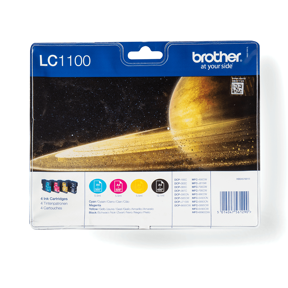 Brother LC1100VALBP inktcartridge 4 stuk(s) Origineel Zwart, Cyaan, Magenta, Geel - Afbeelding 2