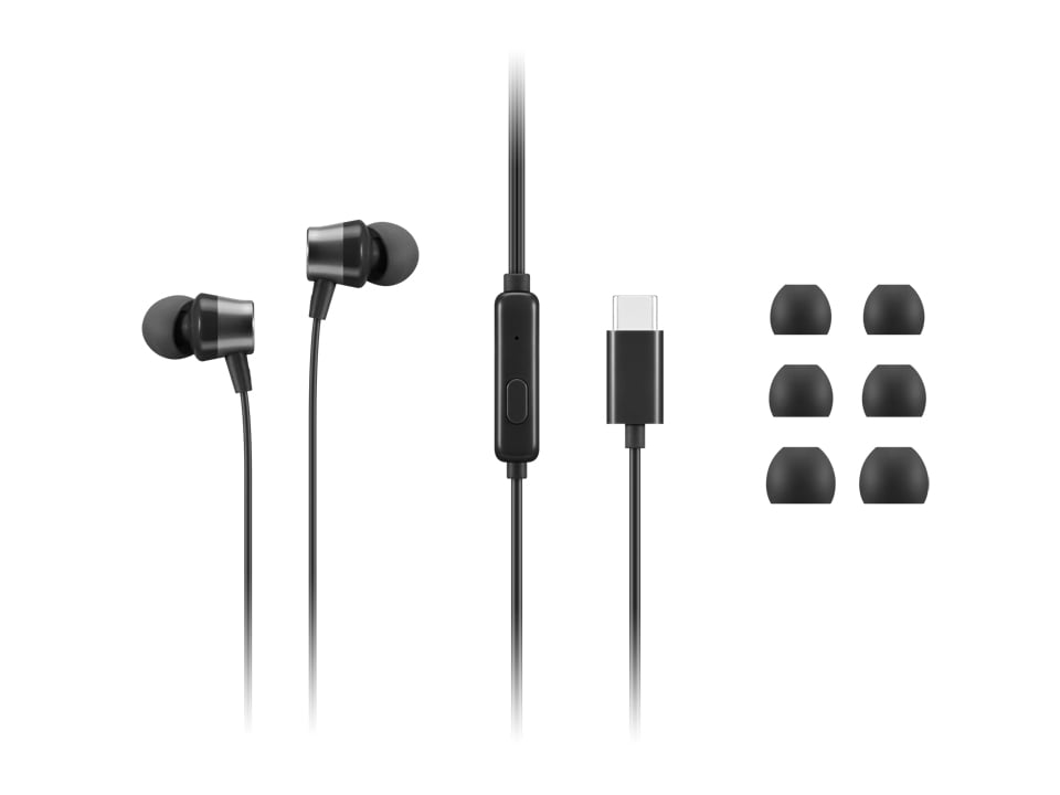 Lenovo 4XD1J77351 hoofdtelefoon/headset Bedraad In-ear Kantoor/callcenter USB Type-C Zwart - Afbeelding 2