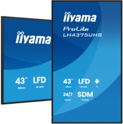 iiyama LH4375UHS-B2AG beeldkrant Digitale signage flatscreen 108 cm (42.5") LCD Wifi 500 cd/m² 4K Ultra HD Zwart Type processor Android 11 24/7